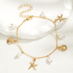 Wearsmartii Adjustable Alloy Starfish Pendant Anklet