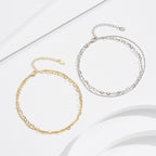 Wearsmartii Yunlian Jewelry S925 Sterling Silver Simple Double-Layer Silver Necklace Anklet