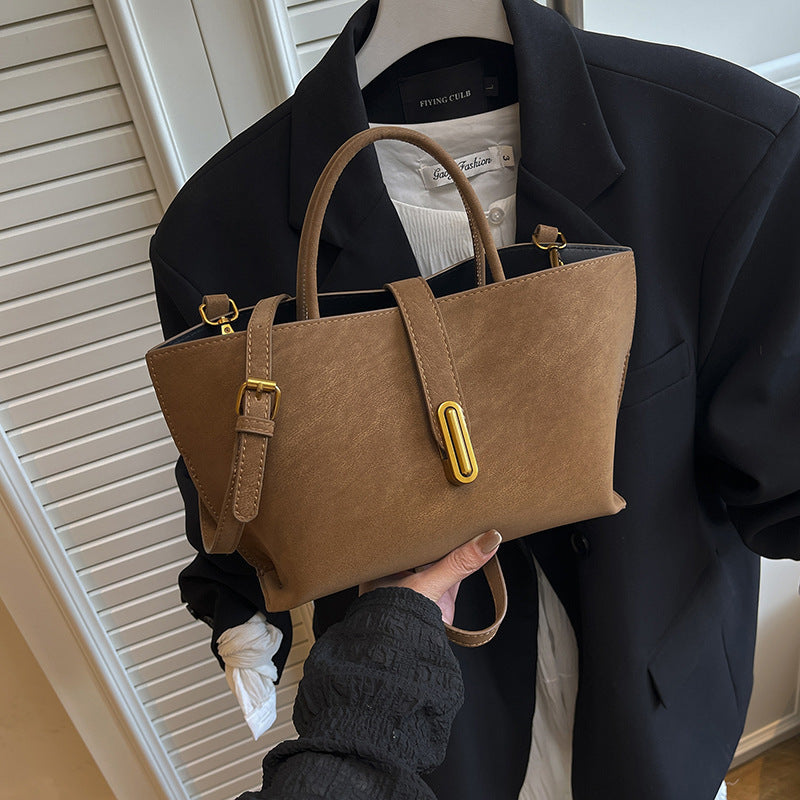 Retro High-capacity Minimalist Suede-style Tote Bag