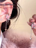 Wearsmartii Spicy Heart Tassel Ear Clips - Bold Non-Pierced Statement Earrings for Women