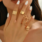 Irregular Metal Niche Lava Ring With Smooth, Polished Lines And An Open Design