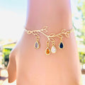 Wearsmartii Tree Of Life Water Drop Birthstone Bracelet