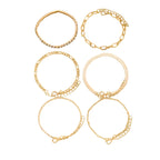 Zircon-inlaid Snake Chain Bracelet Set