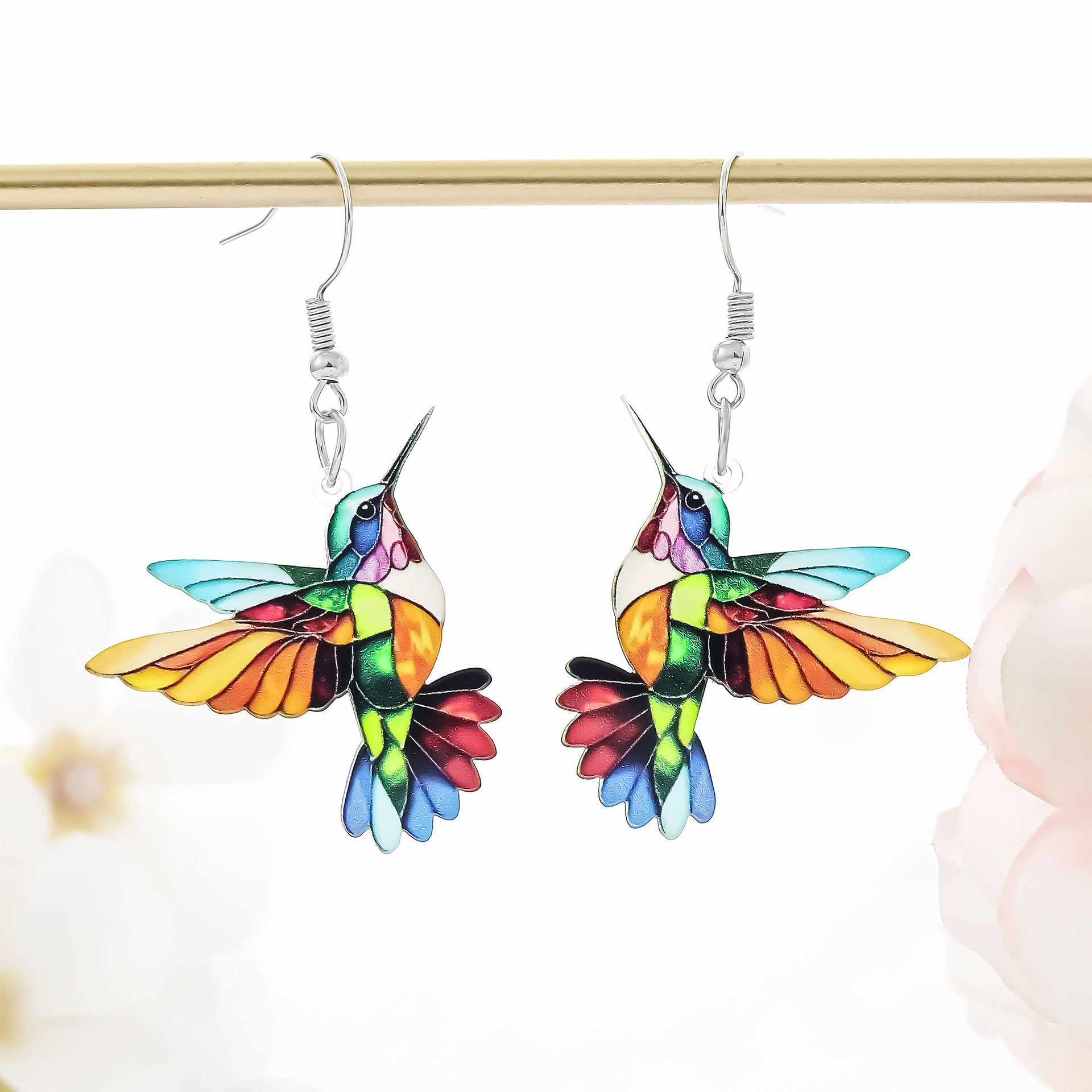 Wearsmartii Colorful Hummingbird Earrings - Vibrant Nature-Inspired Statement Jewellery for Women