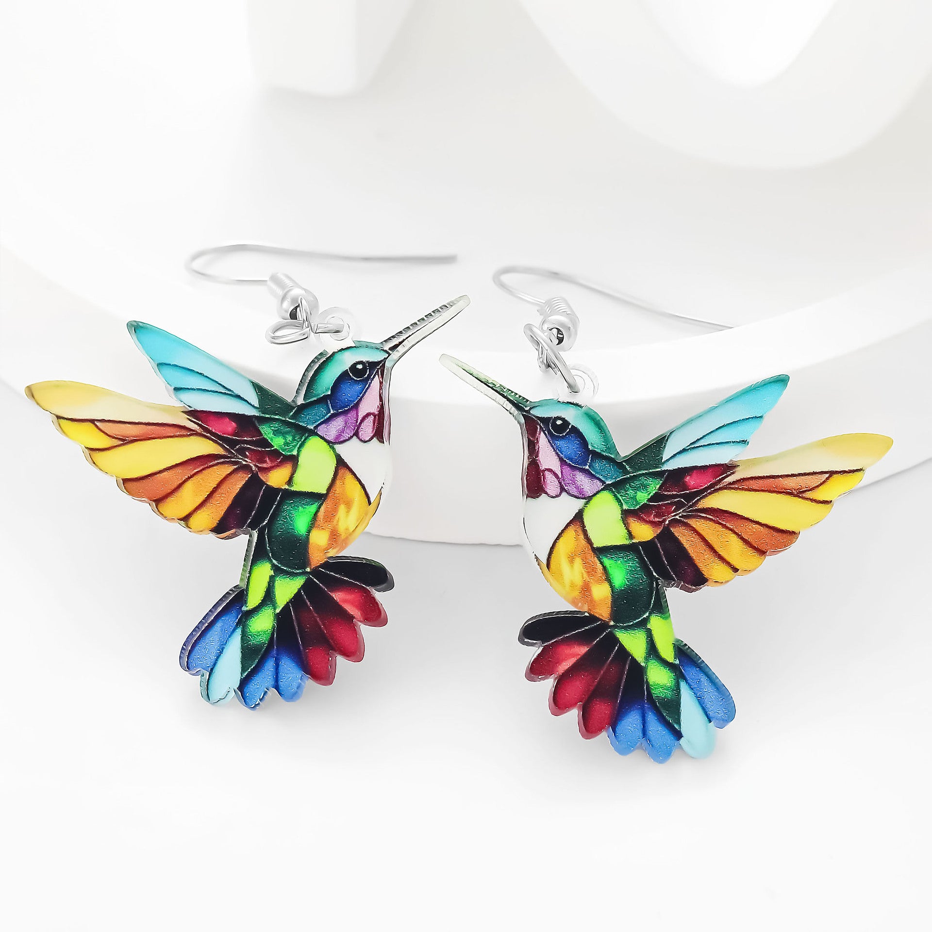 Wearsmartii Colorful Hummingbird Earrings - Vibrant Nature-Inspired Statement Jewellery for Women