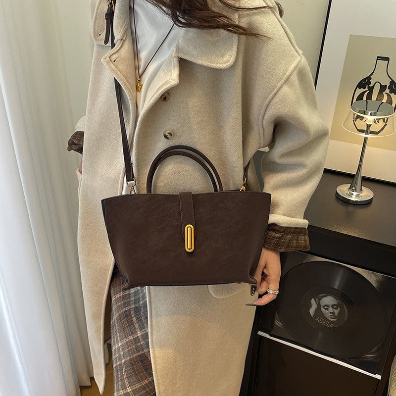 Retro High-capacity Minimalist Suede-style Tote Bag