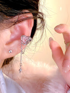 Wearsmartii Spicy Heart Tassel Ear Clips - Bold Non-Pierced Statement Earrings for Women