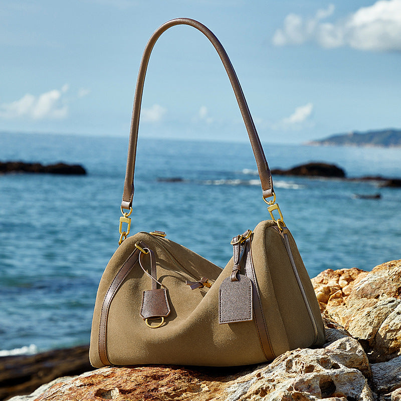 Deerskin Suede Crossbody Shoulder Bag