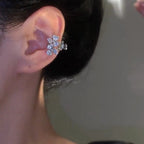 Micro-Paved Setting / Cubic Zirconia / Floral Ear Cuffs / Non-Pierced Bridal Jewelry