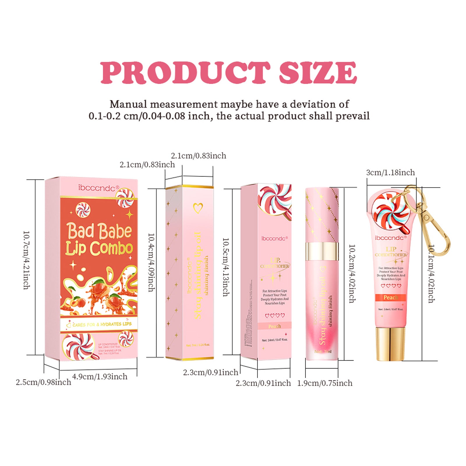 Ibcccndc Lip Care Set Peach Flavor Lip Balm