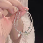 Fashionable Light-luxury Jade And Silver Nugget Bracelet