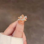 Wearsmartii Chic Star Moon Rhinestone Ring Retro & Minimalist Style