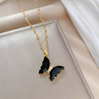 Wearsmartii Crystal Butterfly Necklace And Earrings Suite