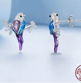 Wearsmartii Forest Style Bird Earring Necklace Set - Nature Inspired Jewelry for Women - Gold/Silver Plated