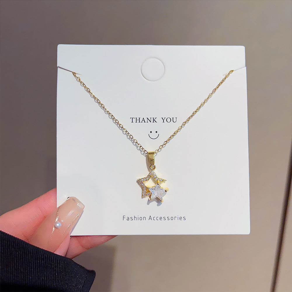 Wearsmartii Star Zircon Titanium Steel Necklace