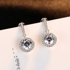 Wearsmartii Womens Round Full-Diamond-Inlaid Fashion Earrings