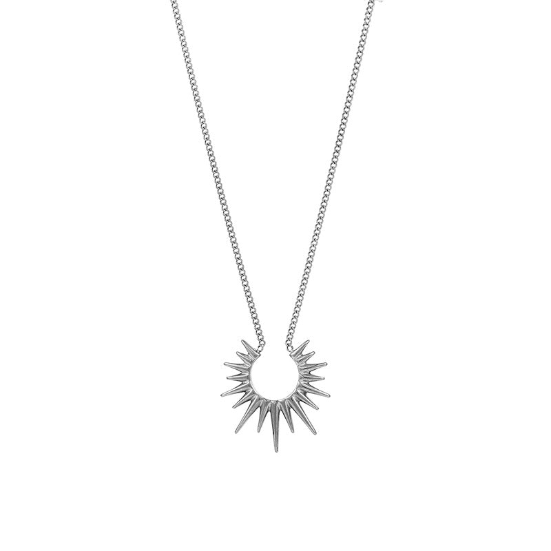 Wearsmartii Sunflower U-Shaped Stainless Steel Necklace