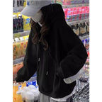 Women's High-End Effortlessly Chic Loose Fit Hoodie Mid Length Top Or Outerwear For Spring Autumn And Winter